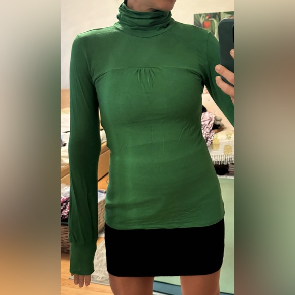 Panic - Turtleneck - viscose green top (size M) - Picture 1 of 5